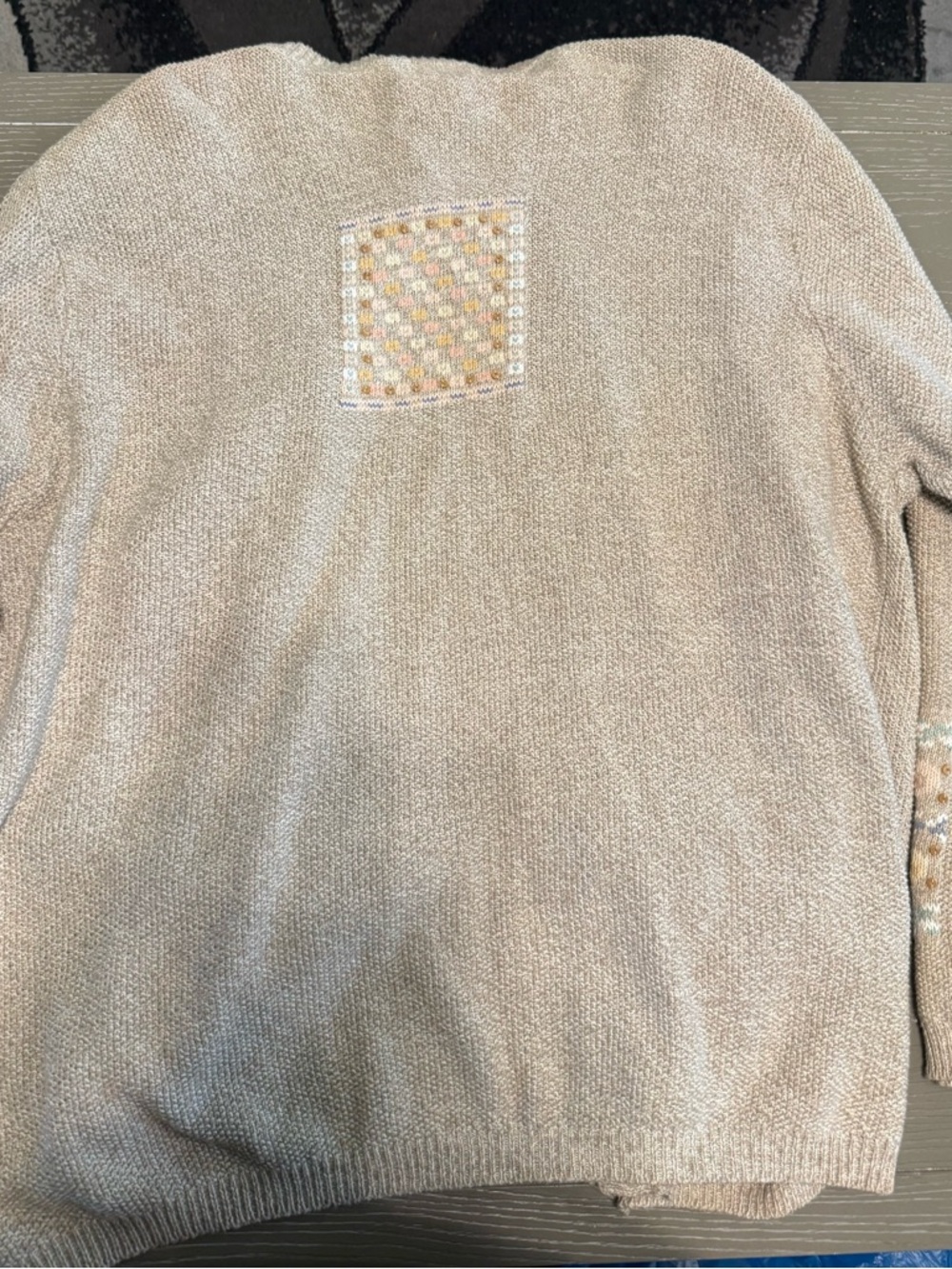 Vintage Grandma Cottagecore Cotton Blend Embroidered Cardigan Women's Size XL - Picture 6 of 9